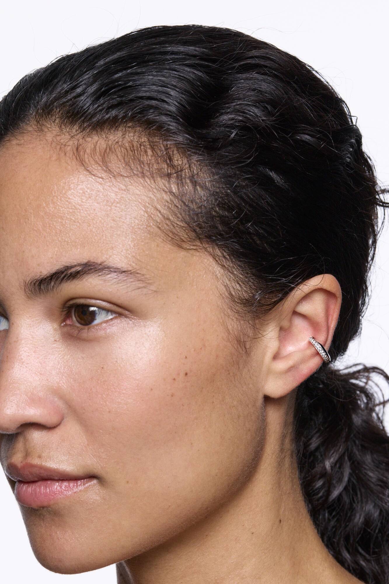 Curvo Pave earcuff – sølv